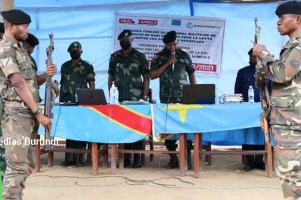 Officers of the Congolese army at the military prosecutor’s office in Goma (SOS Médias Burundi)