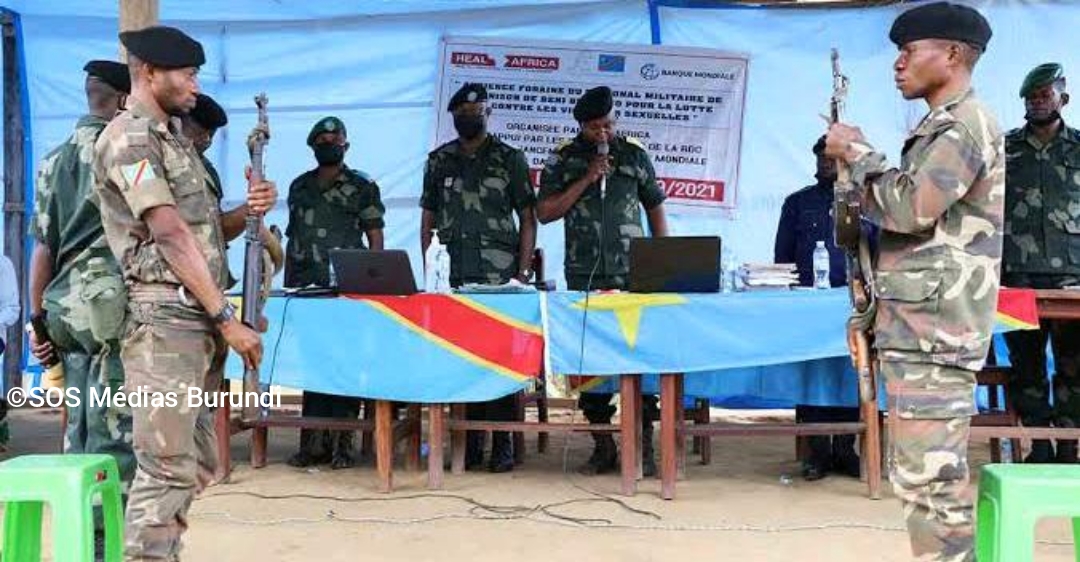 Officers of the Congolese army at the military prosecutor’s office in Goma (SOS Médias Burundi)