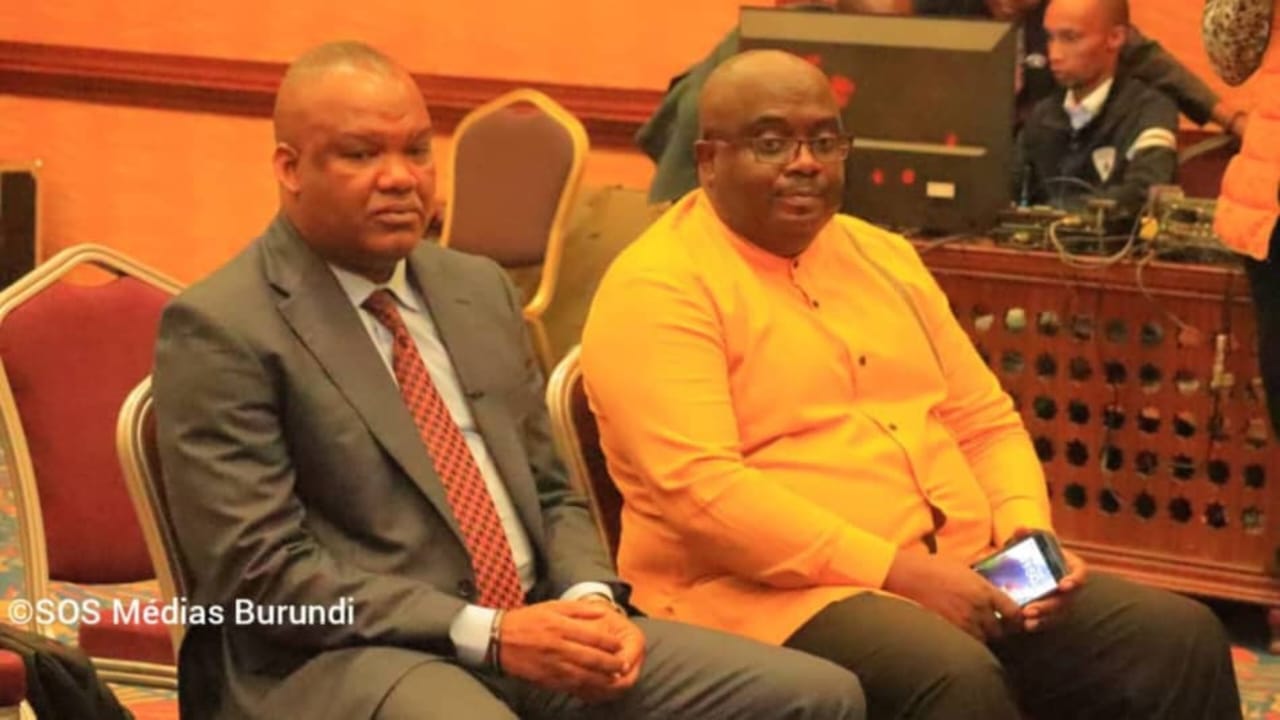 File photo : from left to right, Corneille Nangaa, president of the Congo River Alliance and Bertrand Bisimwa, political leader of the M23 during the officialization of the new Alliance in Nairobi, December 15, 2023. Both are targeted by U.S. sanctions (SOS Médias Burundi)