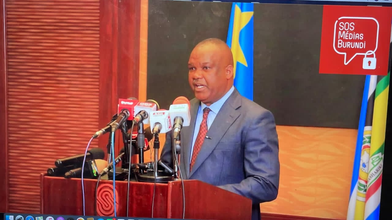 Corneille Nangaa announces the birth of the Congo River Alliance in Nairobi, December 15, 2023 (SOS Médias Burundi)