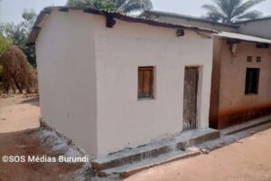 The Frodebu party office whose writings were erased and repainted, August 2024 (SOS Médias Burundi)