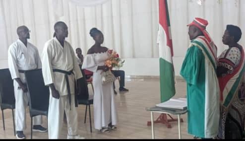 The civil wedding of François Bizimana, in karate outfit, September 28, 2024 in Cibitoke, DR
