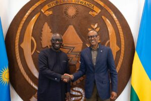Adama Dieng et le président rwandais Paul Kagame, crédit photo : le compte X( Anciennement Twitter) de la présidence rwandaise