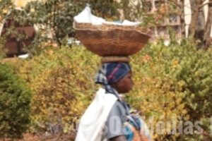 Photo : a rural woman coming from her crop field in the political capital Gitega © SOS Médias Burundi