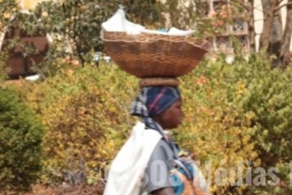 Photo : a rural woman coming from her crop field in the political capital Gitega © SOS Médias Burundi