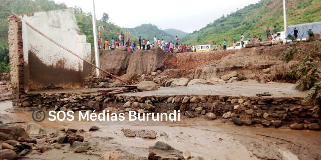 Les dégâts causés par le débordement de la rivière Kirasa, avril 2025 © SOS Médias Burundi